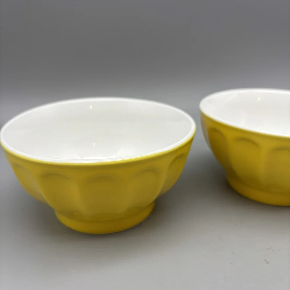 Crate and Barrel Bowls, Column Design, Dessert/Fruit/Sauce/All Purpose Yellow